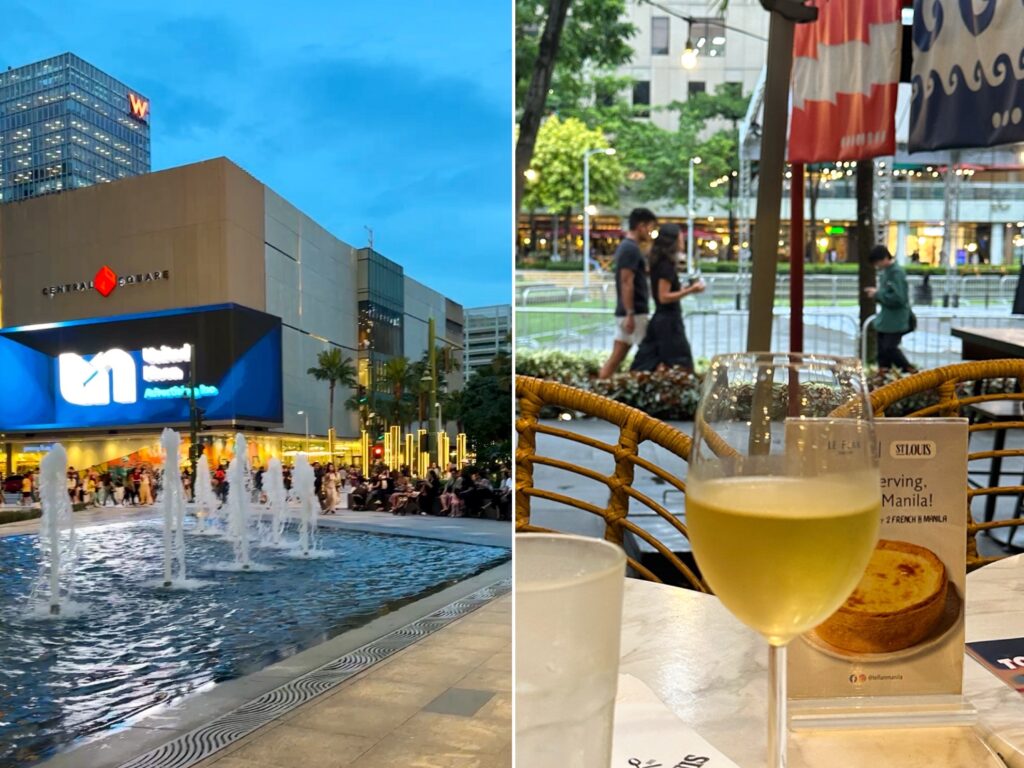 happy hour, chill al fresco spots for day drinking in bgc & makati, central square in bonifacio high street and sitting in cafe watching people pass by