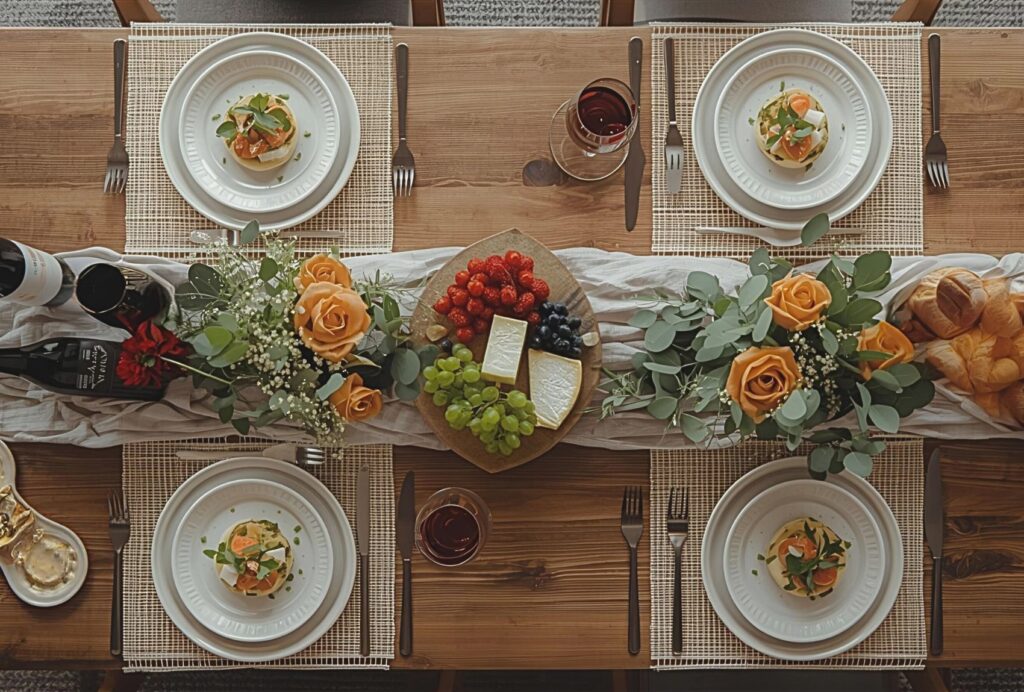 copy of rareph leph blog posts featured images simple rustic yet chic table set up for hosting dinner party in a condo for 6 people flat lay or mood shot with few appetizer and wine