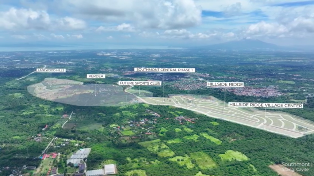 southmont silang cavite aerial view with estate labels and markers