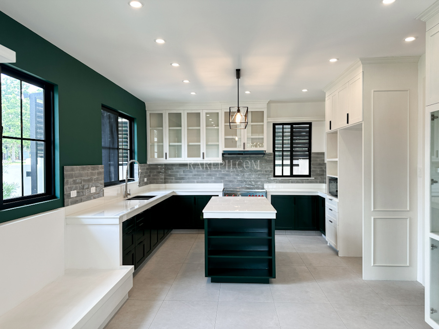 manila southwoods residential estates house french contemporary open kitchen with island
