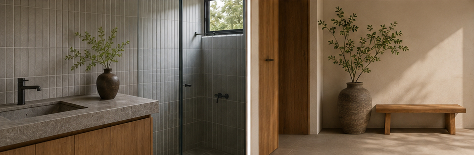 Modern Living: Japandi Style in Filipino Homes japandi design as a backdrop for eco living in the philippines bathroom and bench jpg2